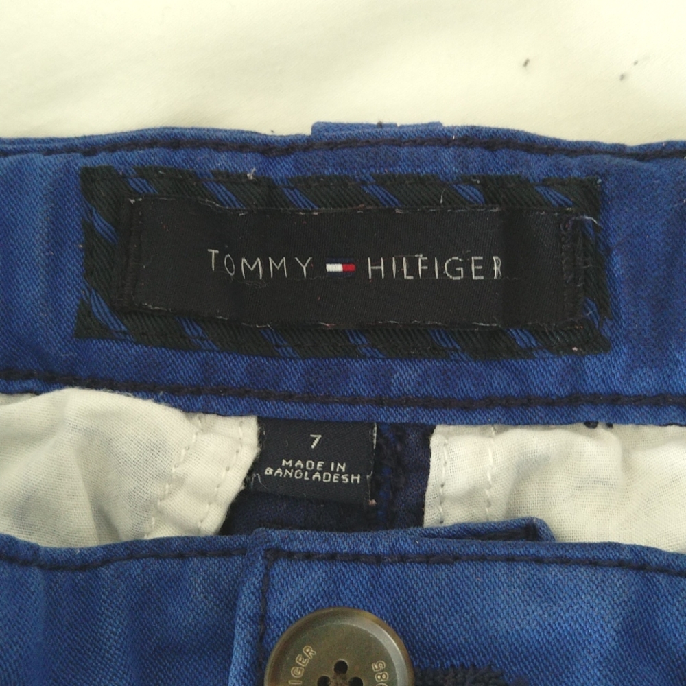 Tommy Hilfiger Boys 2 Shorts Bundle Navy Blue And Plaid Size 7 - Picture 7 of 8